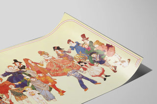 Decorative Poster Je Eigen Tijd - Illustration of Historical Characters and Children — artwork view