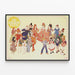 Decorative Poster Je Eigen Tijd - Illustration of Historical Characters and Children — framed artwork on a wall