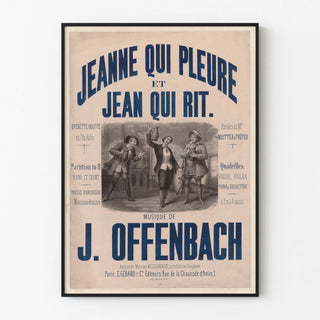 Vintage Poster Opérette Jeanne Who Cries and Jean Who Laughs by J. Offenbach