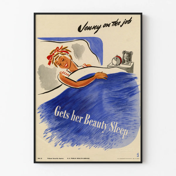Vintage poster wall decoration Jenny on the Job Beauty Sleep