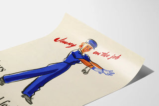 Retro Jenny at Work Poster in Victory Style