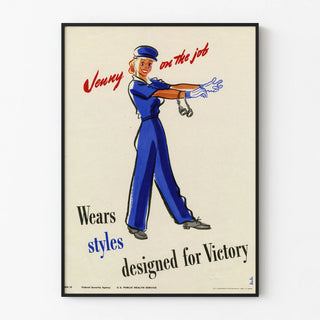 Retro Jenny at Work Poster in Victory Style