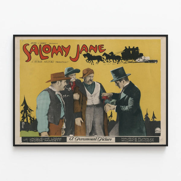 Vintage Poster Salomy Jane - Western Wall Decoration — framed artwork on a wall