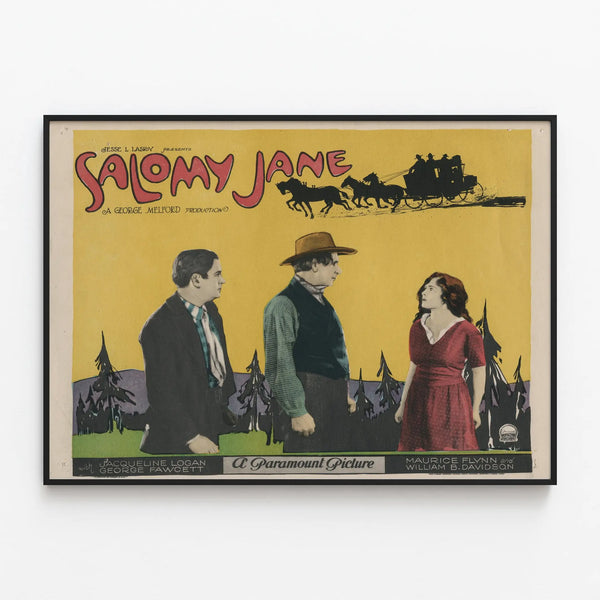 Vintage poster Salomy Jane retro wall decoration — framed artwork on a wall