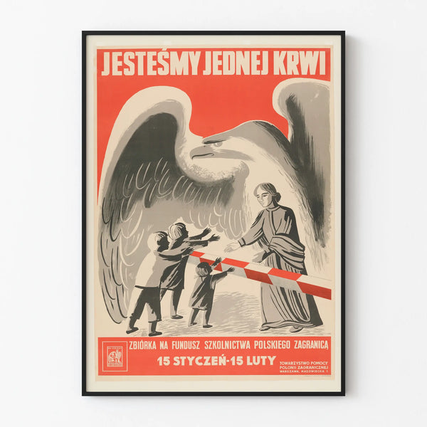 Vintage Polish Decorative Poster Jesteśmy Jednej Krwi
