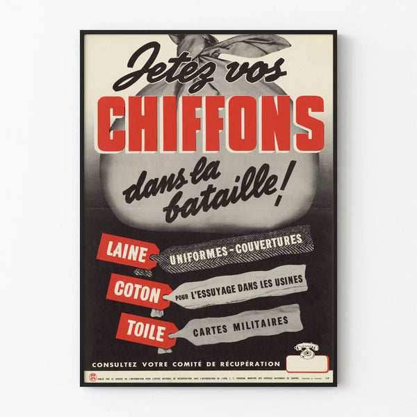 Vintage poster Throw your rags into the battle - Retro wall decoration