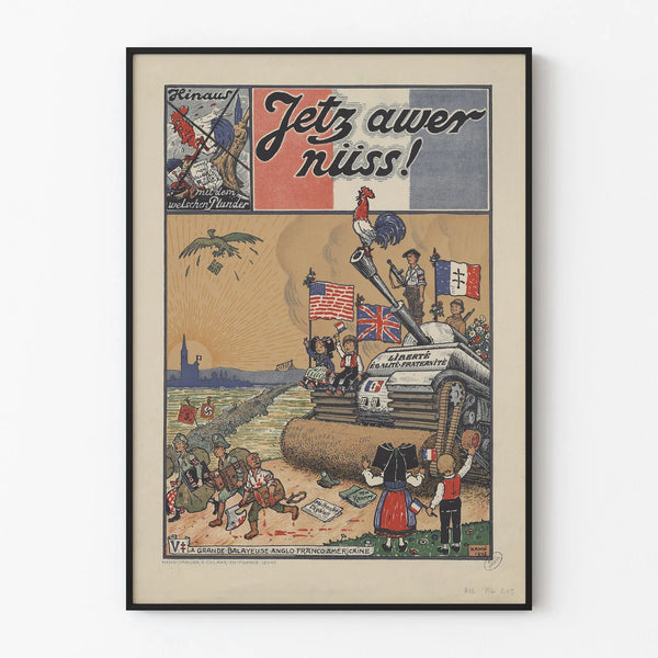 Vintage poster 'Jetz awer nüüss' - historic and committed wall decoration