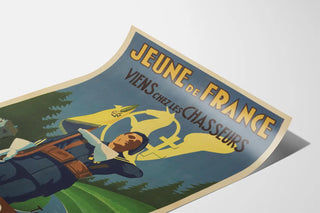 Vintage Military Poster Young of France 10th BCP Neuville-sur-Ain