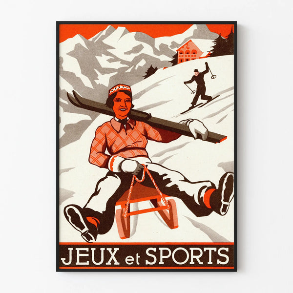 Vintage Poster of Winter Games and Sports