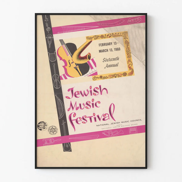 Vintage Poster of the Jewish Music Festival 1960