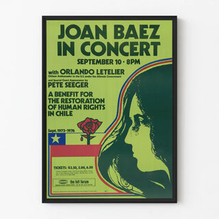 Joan Baez Concert Poster - Support for Human Rights in Chile