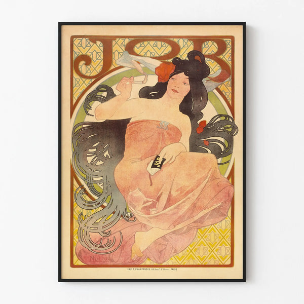 Vintage decorative poster Job by Mucha for elegant wall decoration