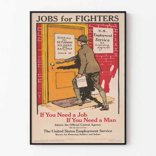 Vintage Poster for War Veterans Returning from Combat