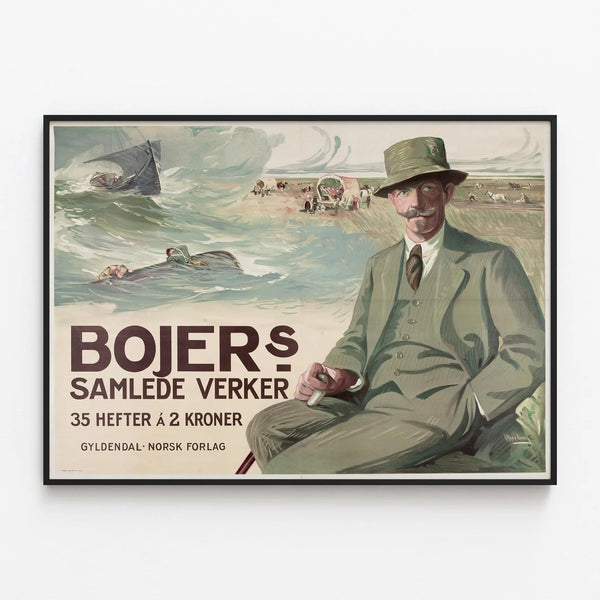 Vintage Bohjers Poster Collection for Wall Decoration — framed artwork on a wall
