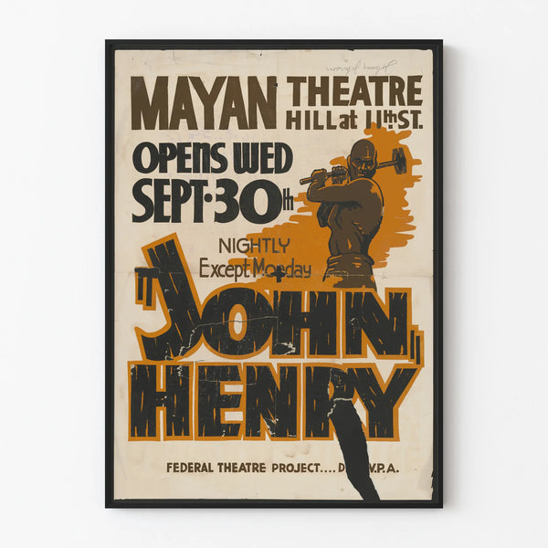 Vintage John Henry Poster - Mayan Theater Wall Decoration