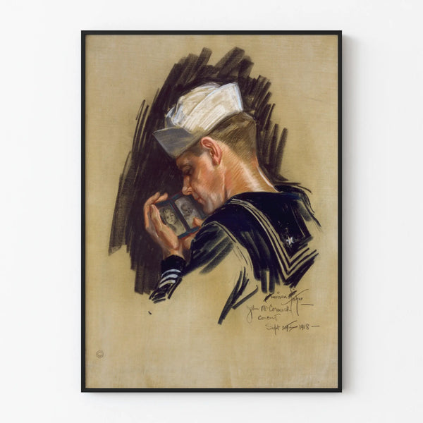 Vintage maritime poster featuring a family keepsake