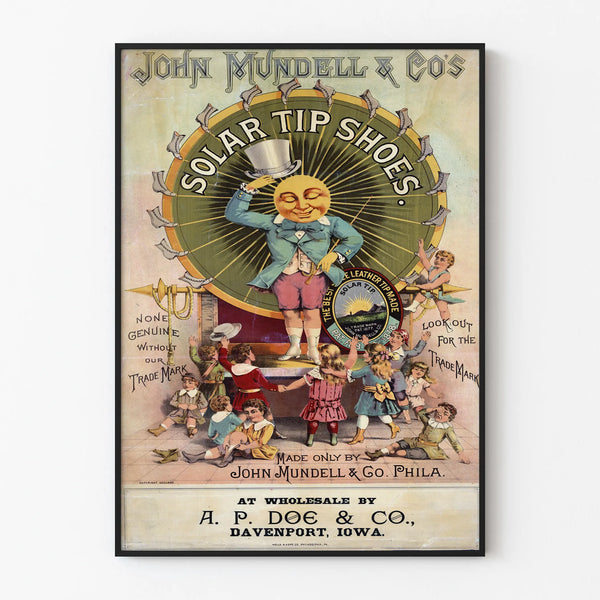 Vintage poster Solar Tip Shoes by John Mundell & Co.