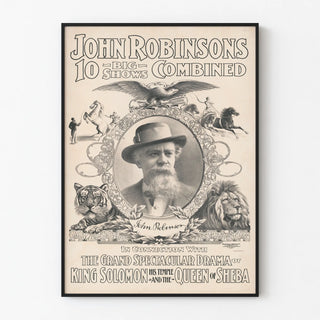 Vintage poster John Robinsons 10 Big Shows King Solomon and the Queen of Sheba