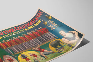 Vintage poster John Robinson's Challenge with Louis Cyr and Horace Barre — artwork view