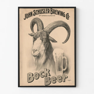 Vintage poster Bock Beer John Schusler Brewing Co