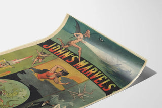 Vintage poster 'John's Marvels' enchanting and fantastical illustration