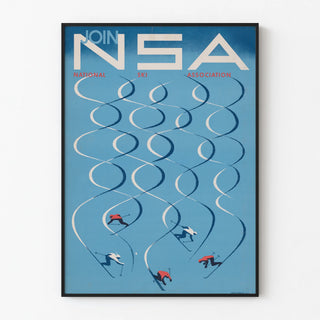 Art Deco Poster Join NSA National Ski Association