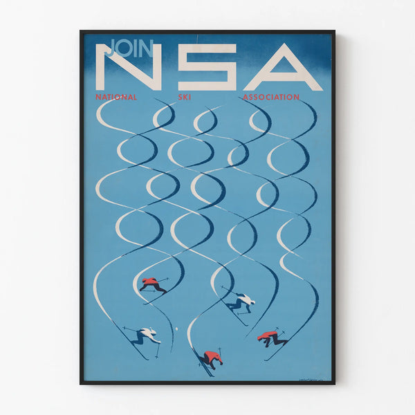 Art Deco Poster Join NSA National Ski Association