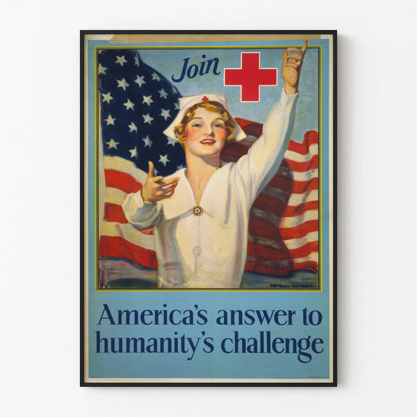 Vintage American Red Cross Poster - Engaged Wall Decoration