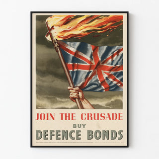 Vintage patriotic poster Union Jack - Purchase Defense Bonds