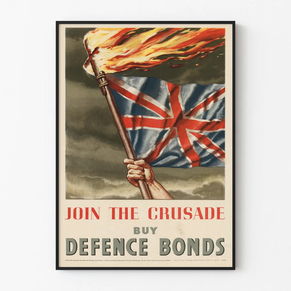 Vintage patriotic poster Union Jack - Purchase Defense Bonds