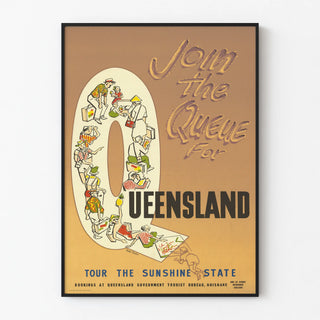 Vintage tourist poster Queensland Australia