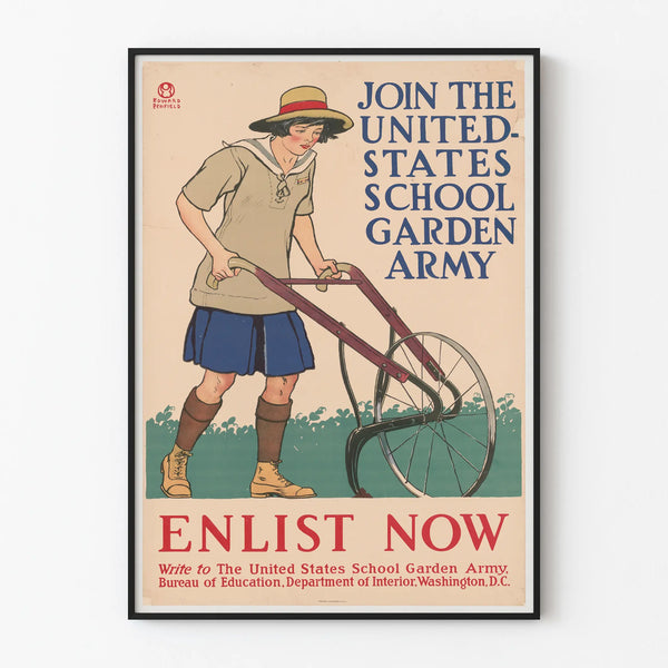 Vintage Poster Join the United States School Garden Army