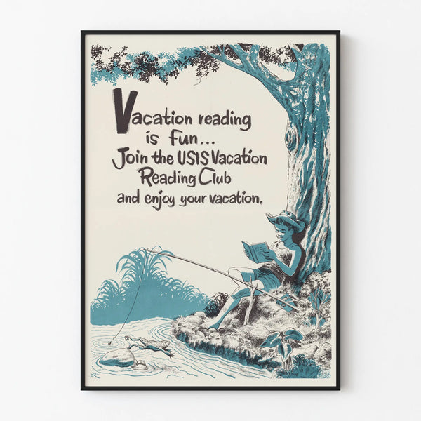 Vintage Poster of the USIS Book Club for Holidays