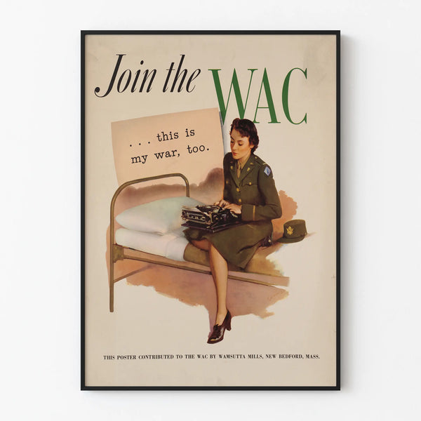 Vintage Poster Join the WAC - Retro Wall Decoration