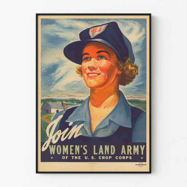 Vintage Poster Join Women's Land Army - Retro Wall Decoration