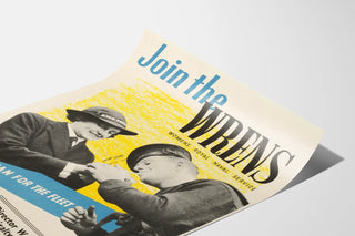Vintage recruitment poster of WRENS Women's Royal Naval Service