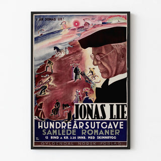 Vintage poster Jonas Lie - Norwegian novelist collection