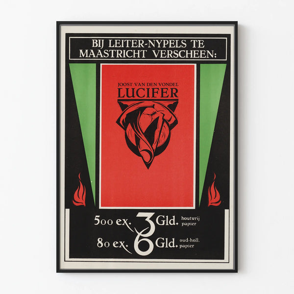 Vintage poster of Joost van den Vondel Lucifer, art deco style
