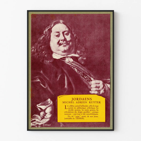 Vintage poster of Michel Adrien Ruyter portrait by Jordaens