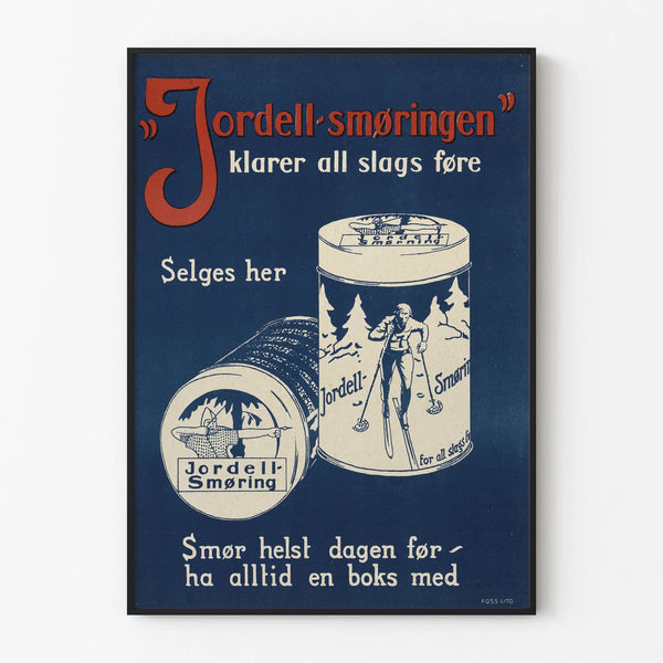 Vintage poster Jordell-smøringen for wall decoration