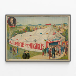 Vintage Poster Jos. C. Herbert's Greater Minstrels — framed artwork on a wall