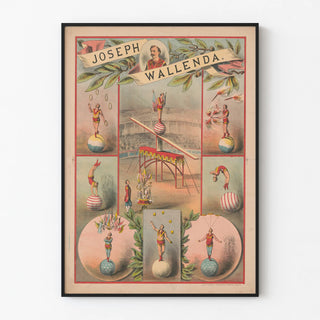Vintage poster of Joseph Wallenda, acrobat on balls