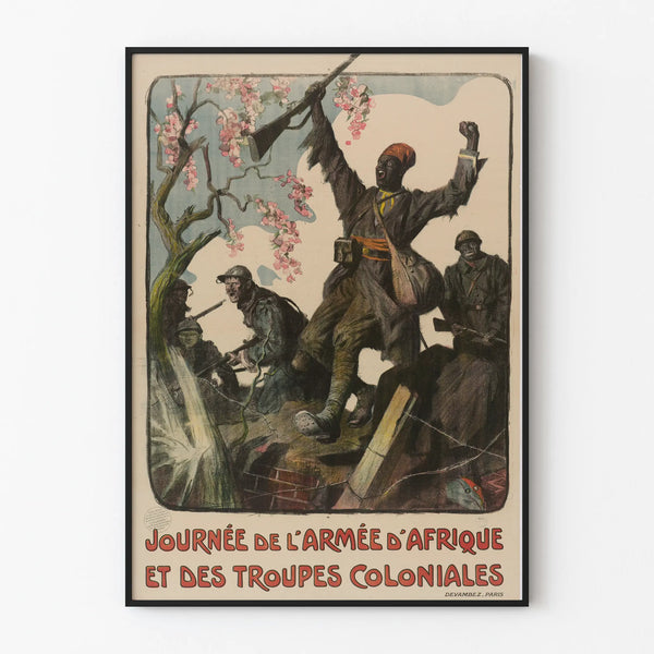 Vintage Poster of the African Army Day and Colonial Troops