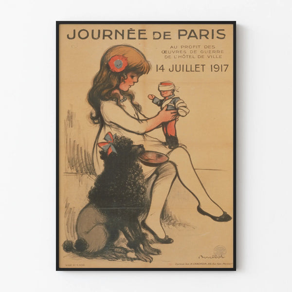 Vintage poster of Bastille Day July 14, 1917
