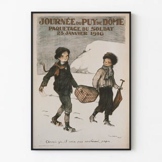 Vintage poster of the Puy de Dôme Day, Soldier Packaging 1916