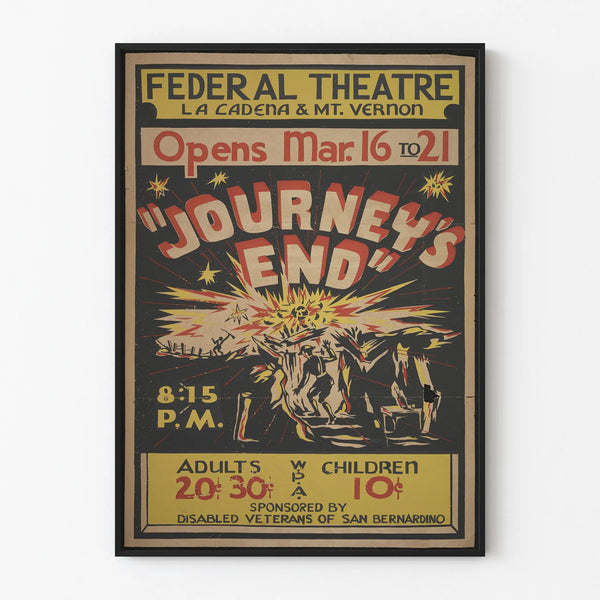 Vintage poster 'Journey's End' for wall decoration - Old theater style