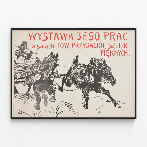 Vintage poster exhibition Wystawa Jeso Prac – Artistic wall decoration — framed artwork on a wall