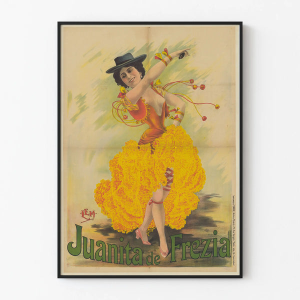 Vintage Poster of Juanita de Frezia, Spanish Dancer