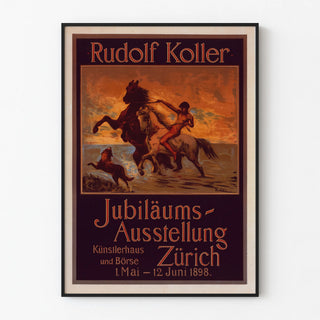 Vintage poster Rudolf Koller Anniversary Exhibition Zurich 1898
