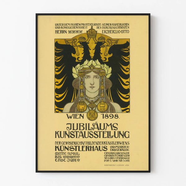 Vintage exhibition poster art Vienna 1898 wall decoration